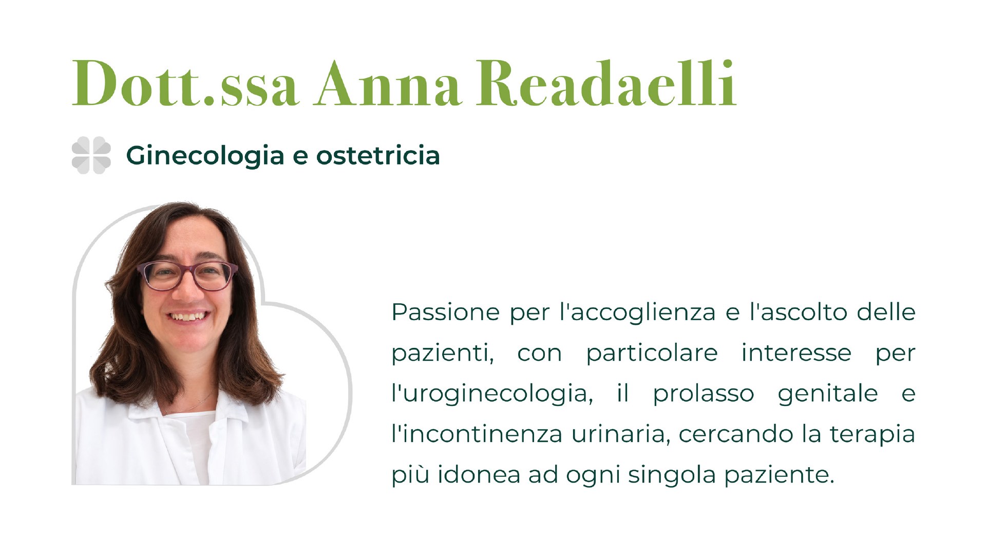 Dott.ssa Anna Redaelli, ginecologia e ostetricia
